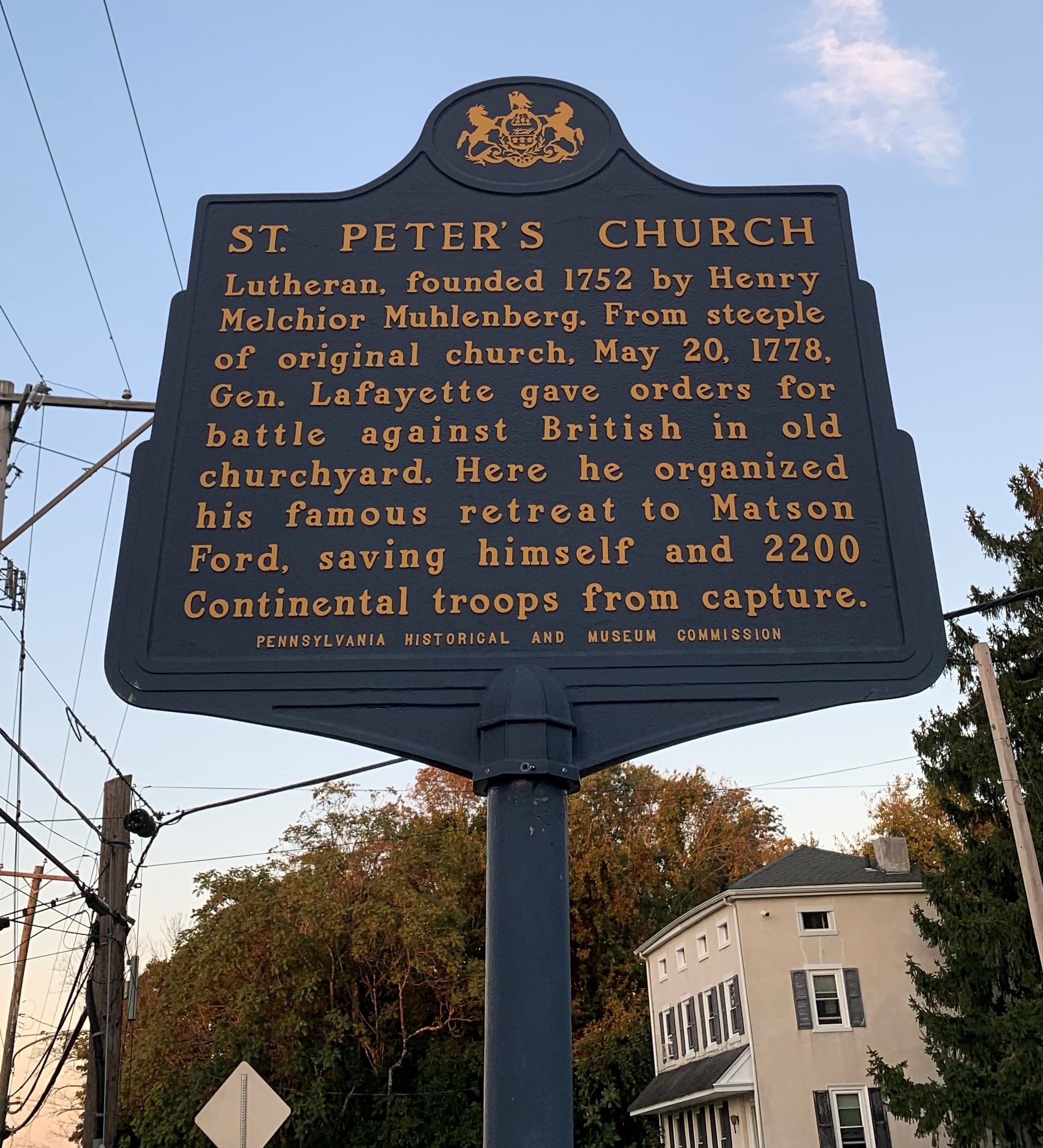 The historic marker commemorating the Battle of Barren Hill. Courtesy of the author.