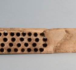 Bone-handled toothbrush.