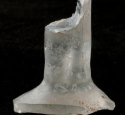 Leaded wine glass partial stem and foot.